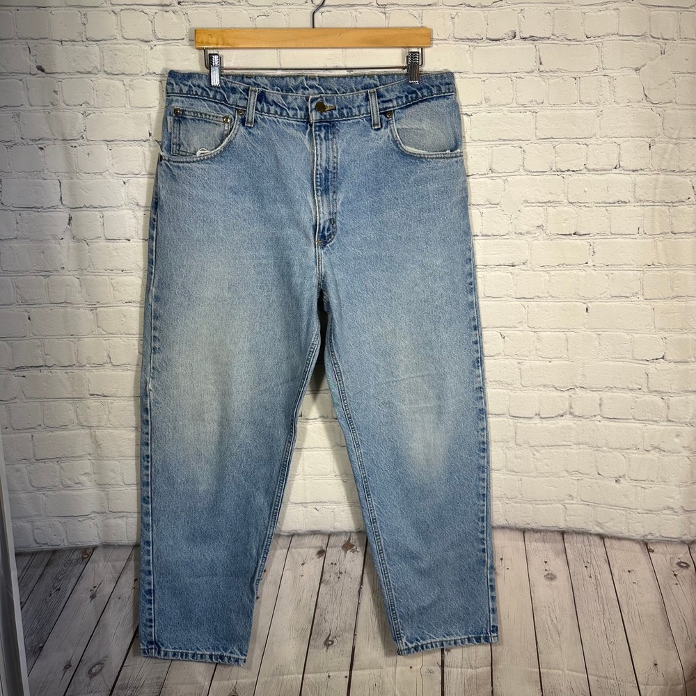 Carhartt B17 DST Mens Relaxed Fit Tapered Leg Jeans Light Wash Blue 38x30 USA